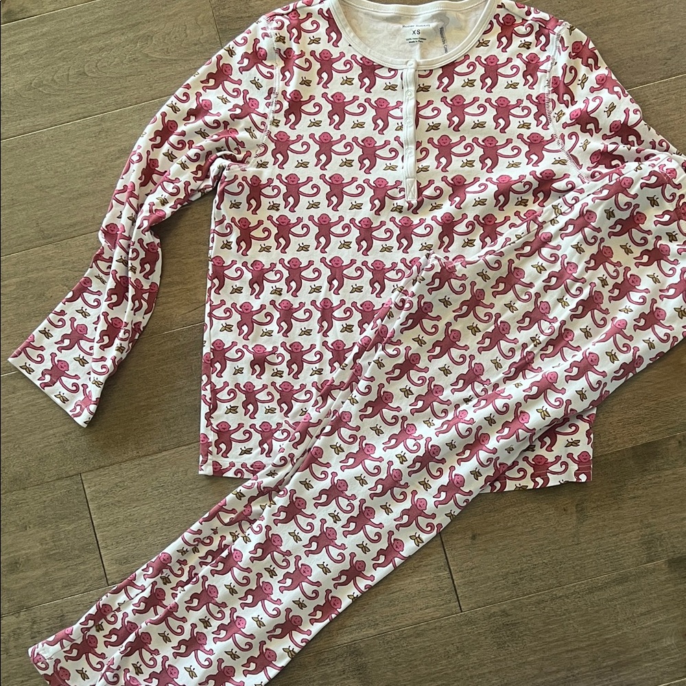Roller rabbit Pink Monkey Print Pajamas
